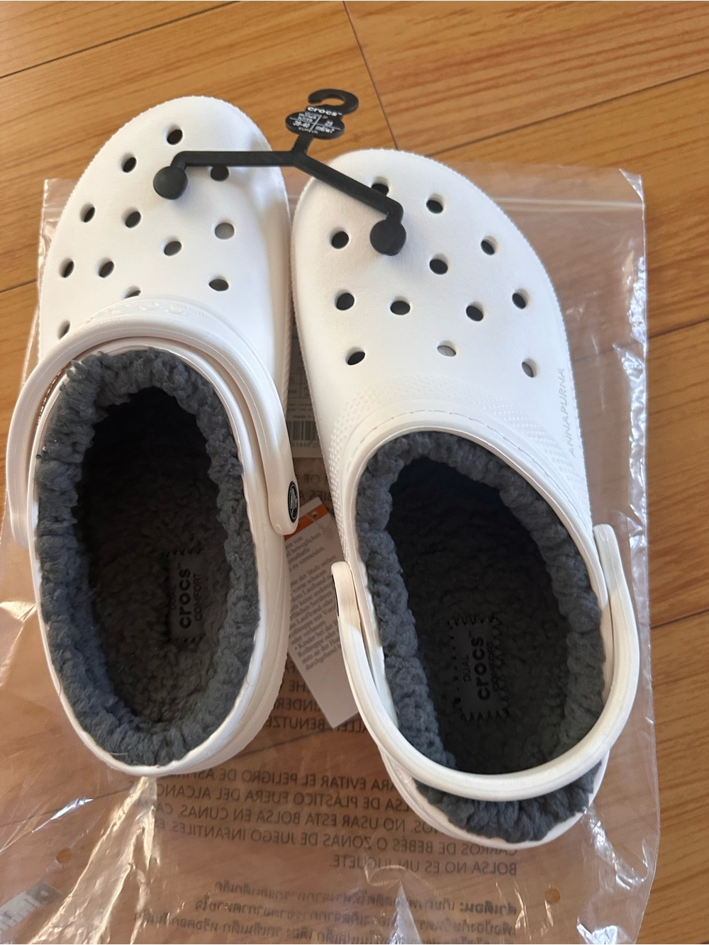 Crocs Classic Clogs in White and Black - Picture 2 of 6